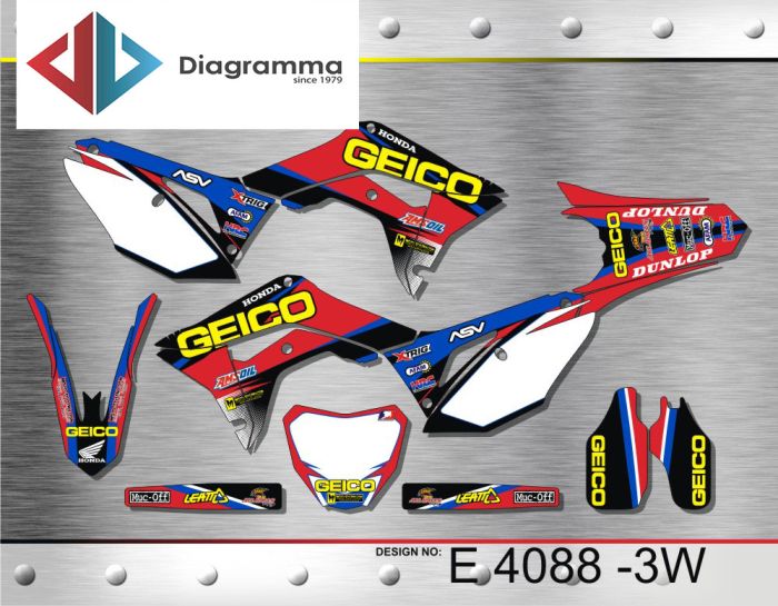 ΣΕΤ ΑΥΤΟΚΟΛΛΗΤΑ ΓΙΑ HONDA CRF 250R 2018-2020 ΚΙΤ ΓΡΑΦΙΚΩΝ DECALS KIT