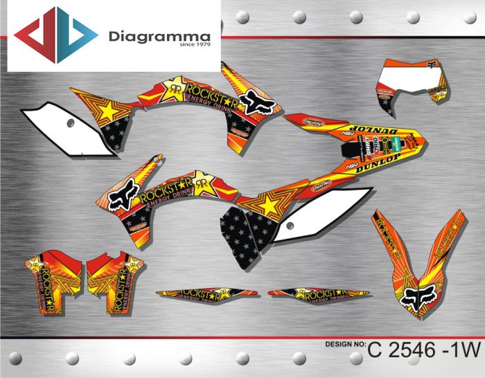 ΣΕΤ ΑΥΤΟΚΟΛΛΗΤΑ ΓΙΑ KTM EXC series 2012-2013 ΚΙΤ ΓΡΑΦΙΚΩΝ DECALS KIT