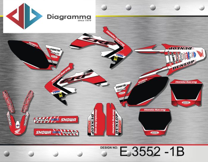 ΣΕΤ ΑΥΤΟΚΟΛΛΗΤΑ ΓΙΑ HONDA CRF 250R 2006-2009 ΚΙΤ ΓΡΑΦΙΚΩΝ DECALS KIT