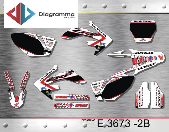 ΣΕΤ ΑΥΤΟΚΟΛΛΗΤΑ ΓΙΑ HONDA CRF 250R 2004-2005 ΚΙΤ ΓΡΑΦΙΚΩΝ DECALS KIT