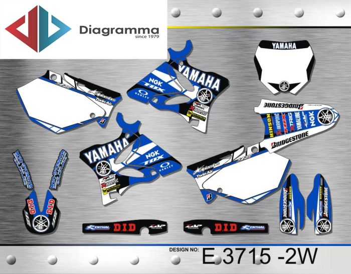 ΣΕΤ ΑΥΤΟΚΟΛΛΗΤΑ ΓΙΑ YAMAHA YZ 125-250 2002-2014 ΚΙΤ ΓΡΑΦΙΚΩΝ DECALS KIT