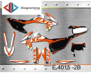 ΣΕΤ ΑΥΤΟΚΟΛΛΗΤΑ ΓΙΑ KTM EXC series 2017 ΚΙΤ ΓΡΑΦΙΚΩΝ DECALS KIT