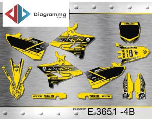 ΣΕΤ ΑΥΤΟΚΟΛΛΗΤΑ ΓΙΑ YAMAHA YZ 125-250 2015-2019 ΚΙΤ ΓΡΑΦΙΚΩΝ DECALS KIT